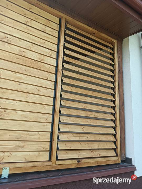 Żaluzje drewniane na taras balkon altane Parczew