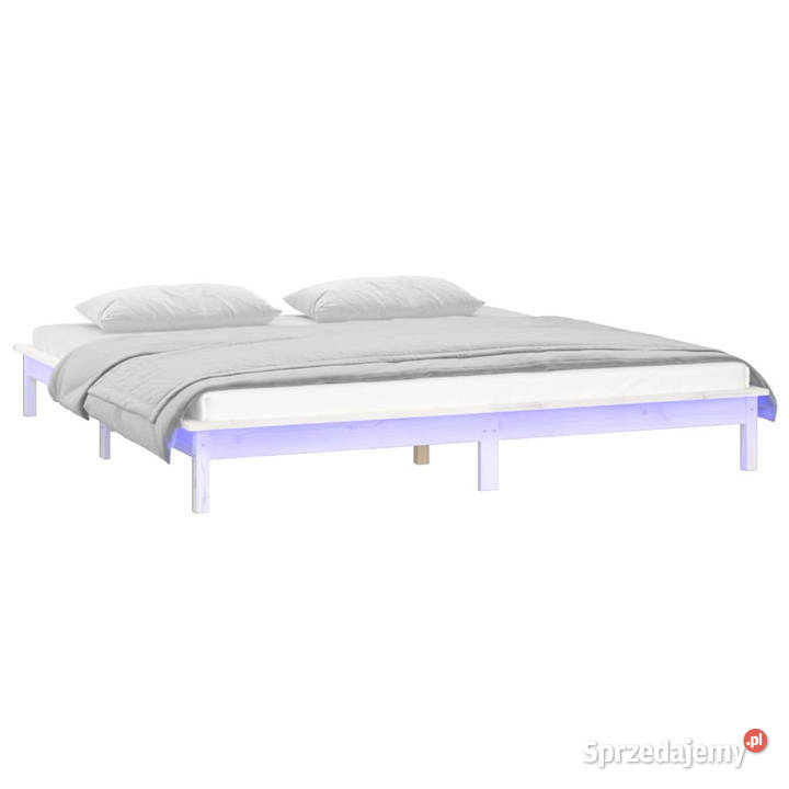 Rama łóżka z LED biała lite drewno 140x190 mazowieckie Warszawa sprzedam