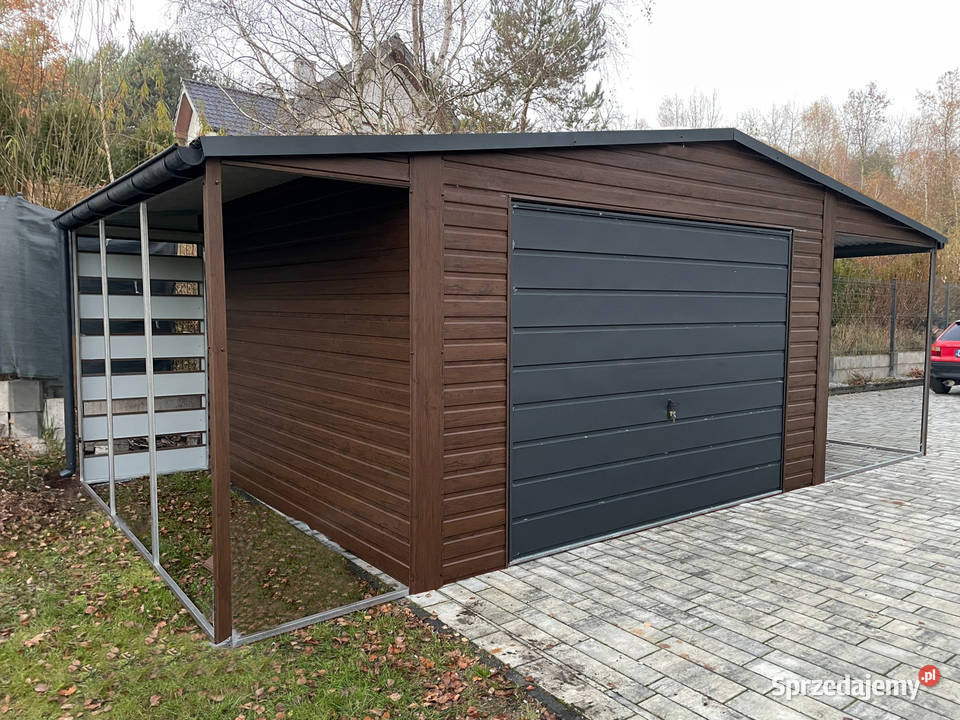Garaż Blaszany drewnopodobny z wnęką 55x5m 15x5m Lublin