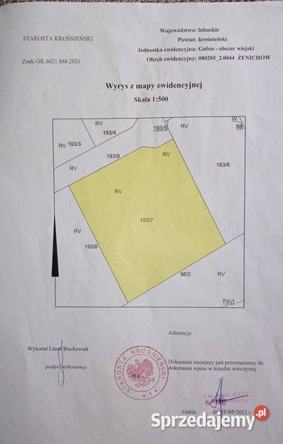 działka Gubin Guben Żenichów zachód nowe budowlana lubuskie sprzedam
