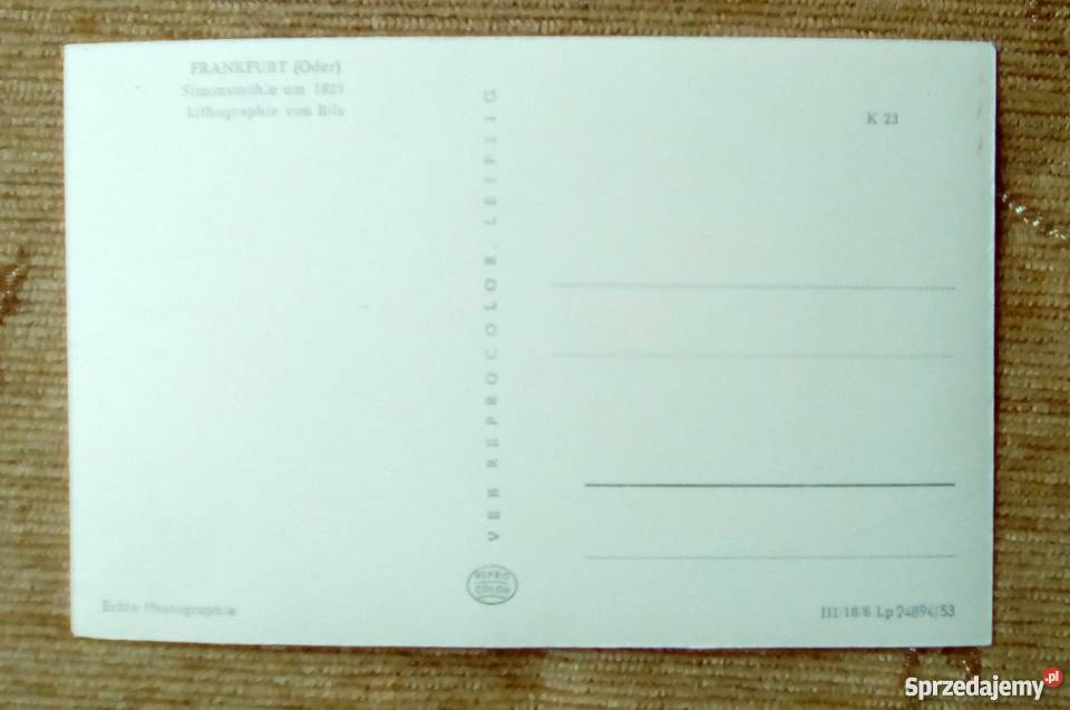 FRANKFURT LITHOGRAPHIE VON BILS Piszczac