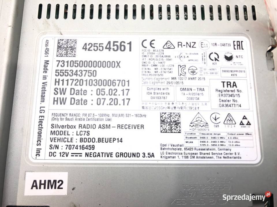 RADIO OPEL ASTRA K 42554561 ODTWARZACZ osobowe