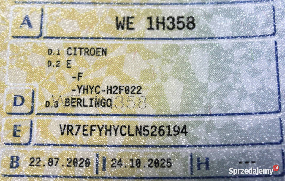 Citroen Berlingo Vat1 SalonPL 3osobowy FV23 zarejestrowany w Polsce mazowieckie Sokołów sprzedam
