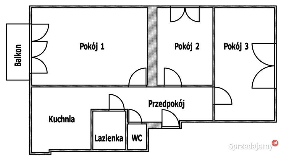 M3 w Centrum z potencjałem 63 m2 3 pokoje dwie