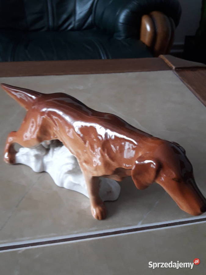 Figurka porcelanowa Seter angielski Łomonosow Porcelana i szkło Janów Lubelski