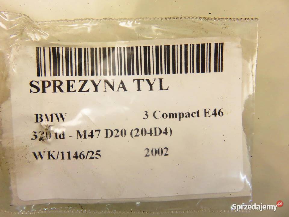 SPRĘŻYNY TYŁ BMW E46 Compact Sprężyny zawieszenia