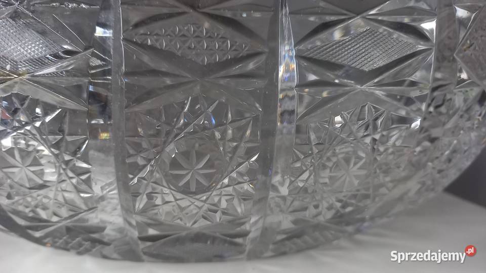 Kryształ duży łódka misa gondola prl vintage śląskie Tychy