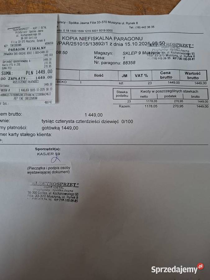 Zmywarka beko wolnostojaca małopolskie Muszyna