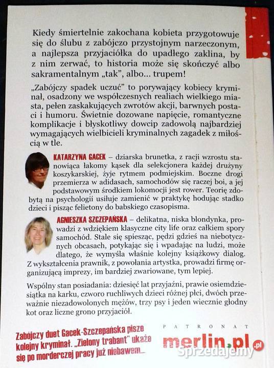 Zabójczy spadek uczuć Katarzyna Gacek Agnieszka Chełm sprzedam