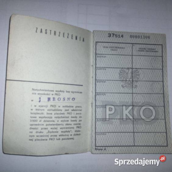 Książeczka PKOrelikt PRLu Krosno sprzedam