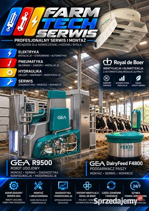 Serwis GEA roboty udojowe schładzalniki mleka Koziegłowy