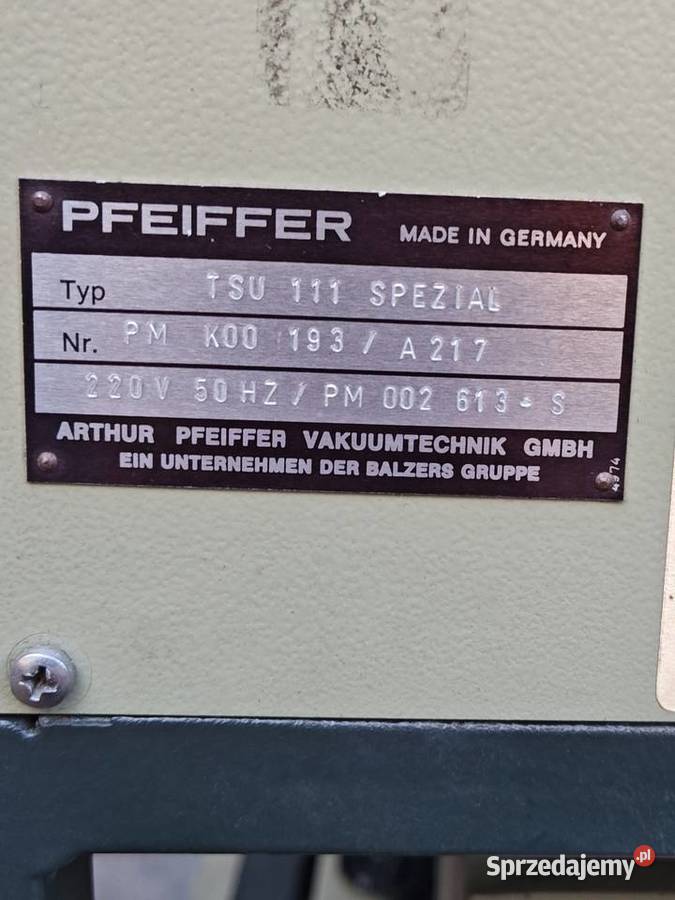 Balzers PFEIFFER TSU 111 Nowy Tomyśl sprzedam