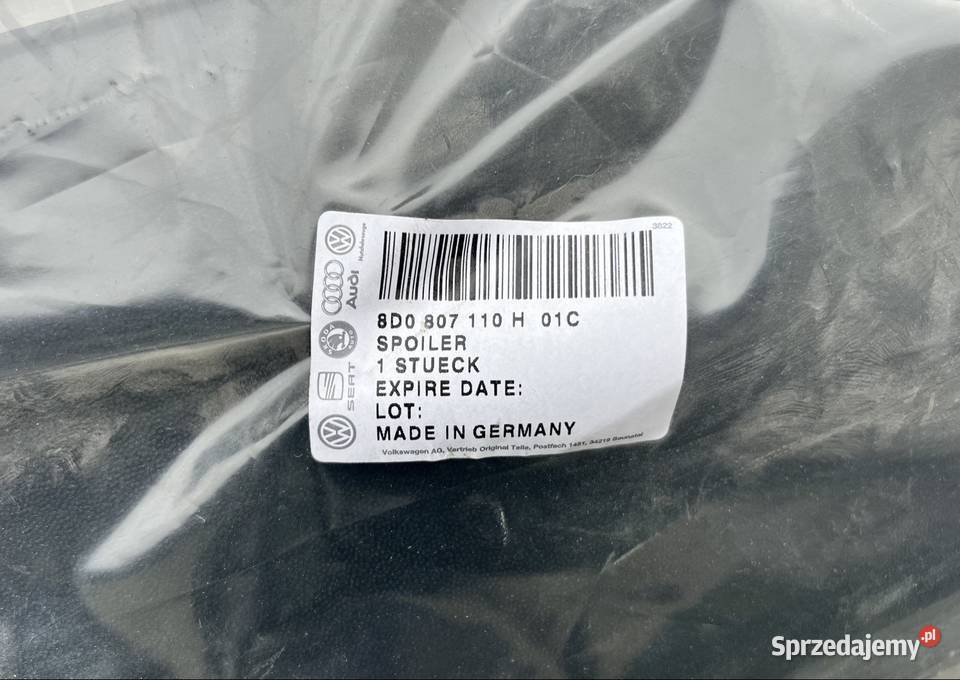 Spoiler zderzaka Audi A4 B5 oryginalny nowy Nowy Sącz