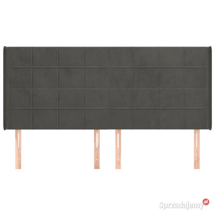 Zagłówek uszak ciemnoszary 163x16x118128 aksamit Warszawa