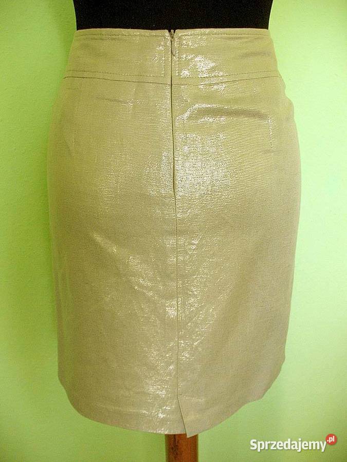 Spódnica Len złota 42 XL biodra 106