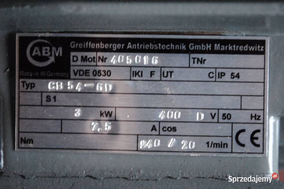 Motoreduktor 3kw 20obrmin lubuskie Kargowa