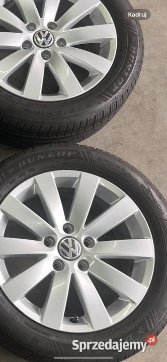 Alufelgi r16 5x112 VW z oponami Dunlop Sport All Łowicz