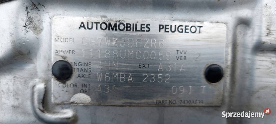 MASKA PEUGEOT 4007 LAK A31 Międzychód sprzedam