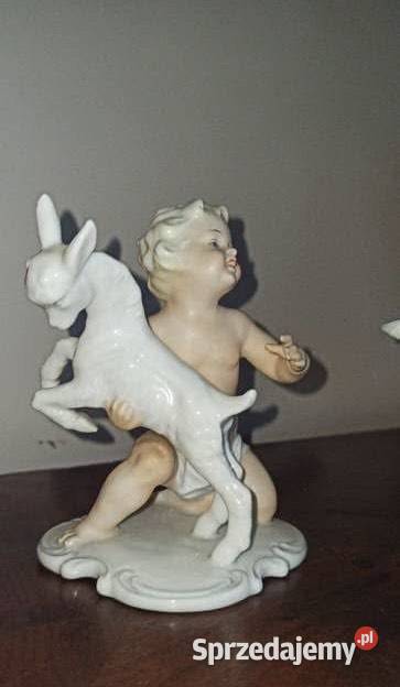 Figurka Putto z koziołkiem Heinz Schaubach 1940 Gdańsk