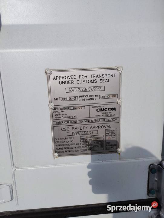 12m 40HC Kontener morski Nowy