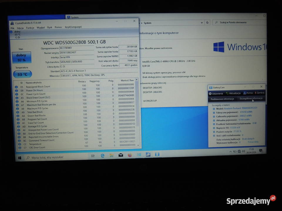 HP 250 G6 i3 Intel Core i3 Kolonia Lgota