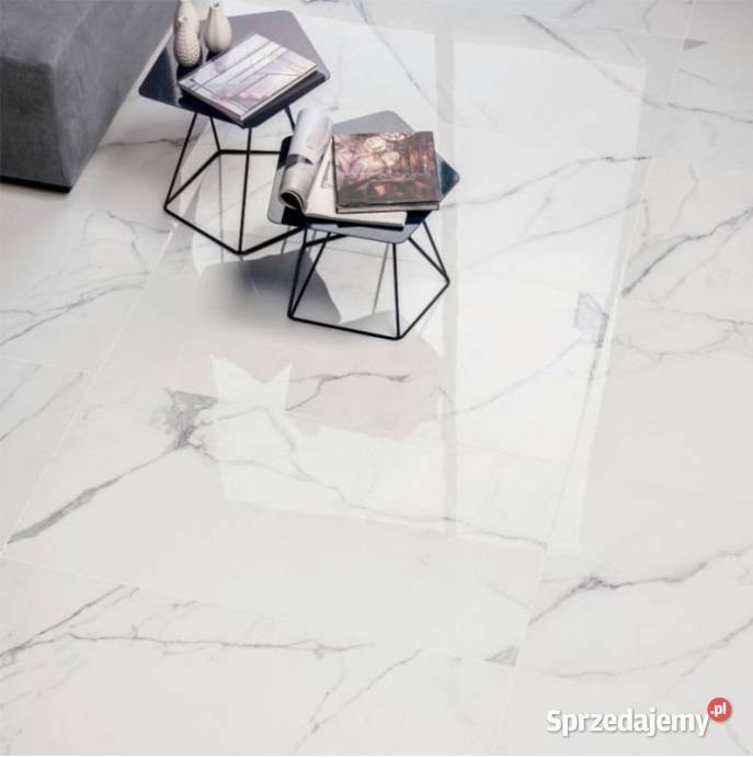 Gres polerowany BIAŁY MARMUR 160x80 POŁYSK Łask sprzedam