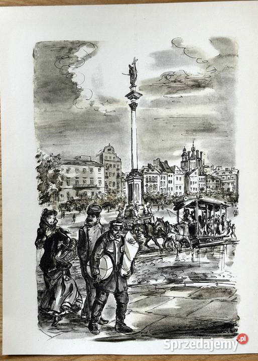 Stara Warszawa Plac Zamkowy AUniechowski grafika