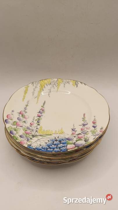 Talerz deserowy vintage porcelana kostna Foley Talerze i talerzyki Zamość