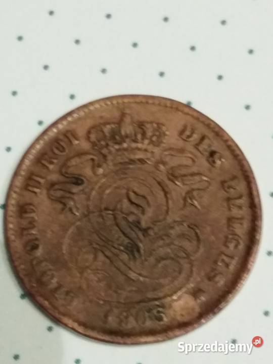 Moneta 2 centymy Belgia 1905 Numizmatyka Żary