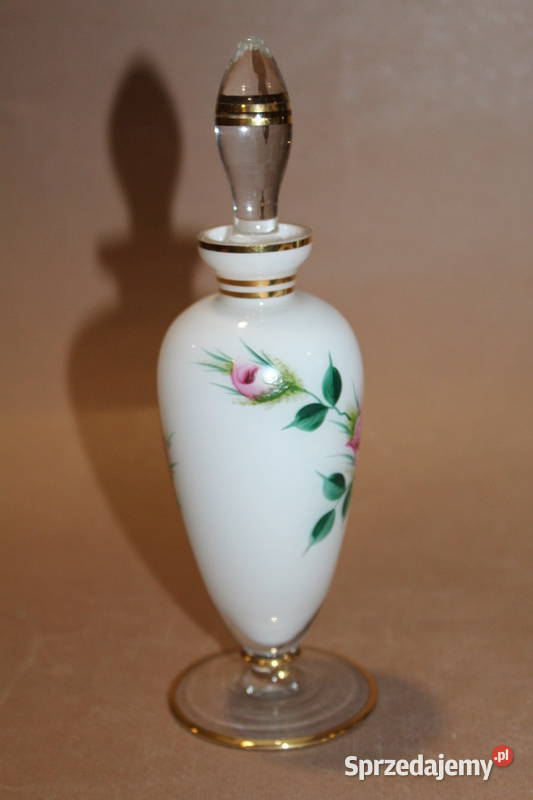 Szklany flakon z różyczkami lata 30te XX w 750 Porcelana i szkło Szczecin sprzedam
