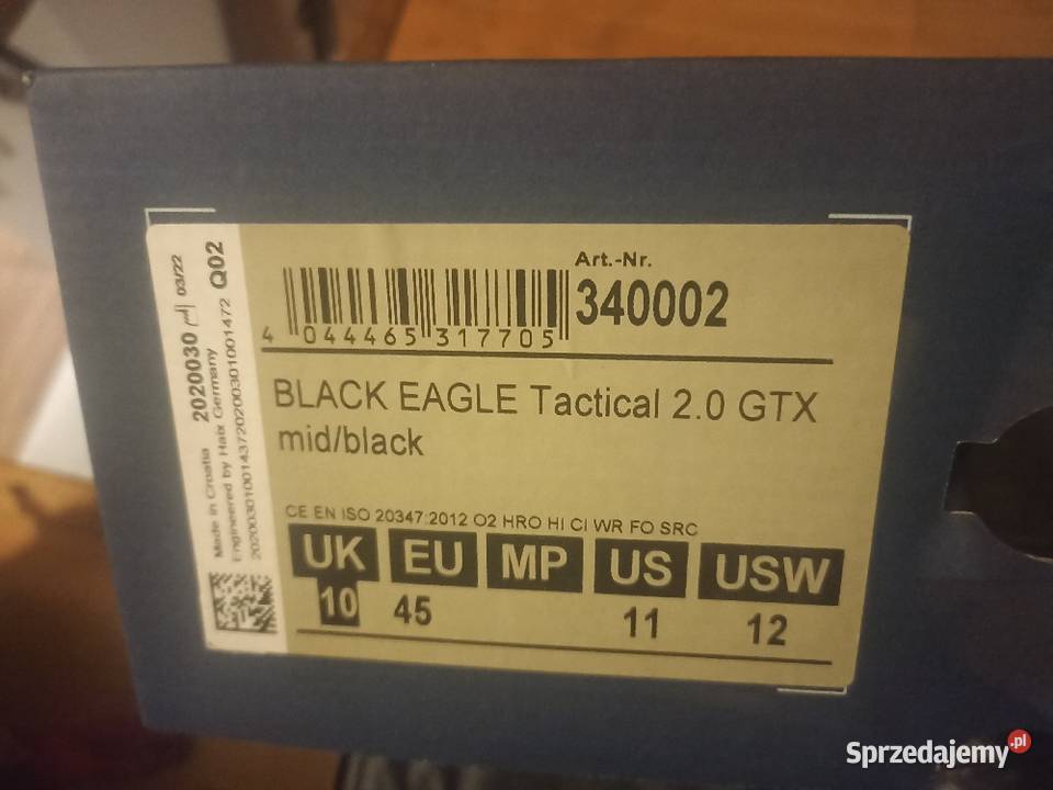 Buty taktyczne HAIX nowe 45 Śrem