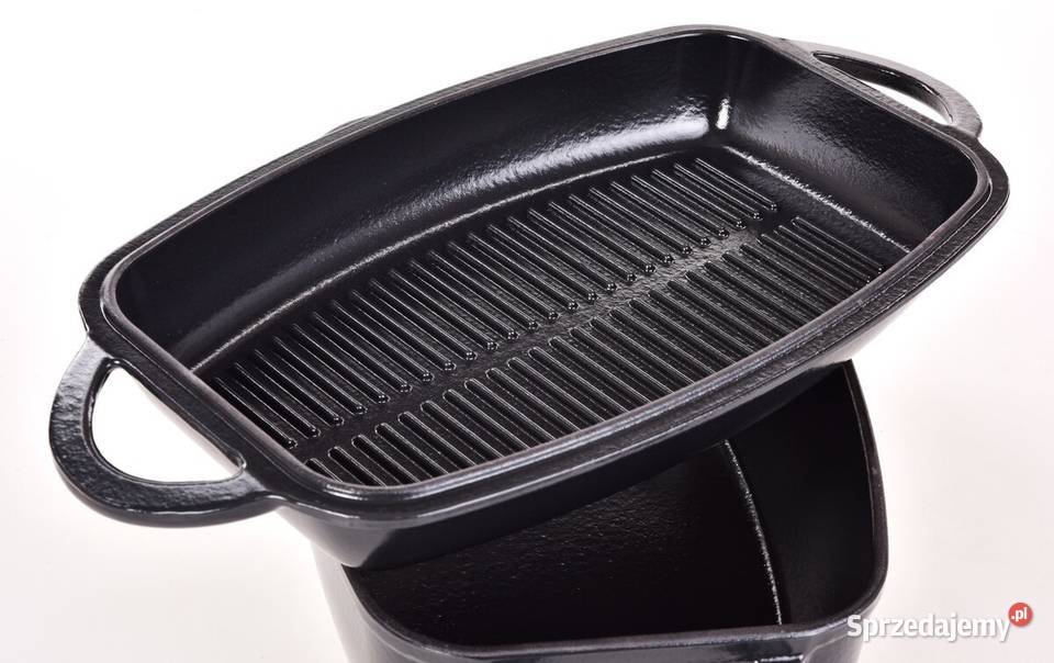 Duża masywna brytfanna z pokrywką grillową Warszawa