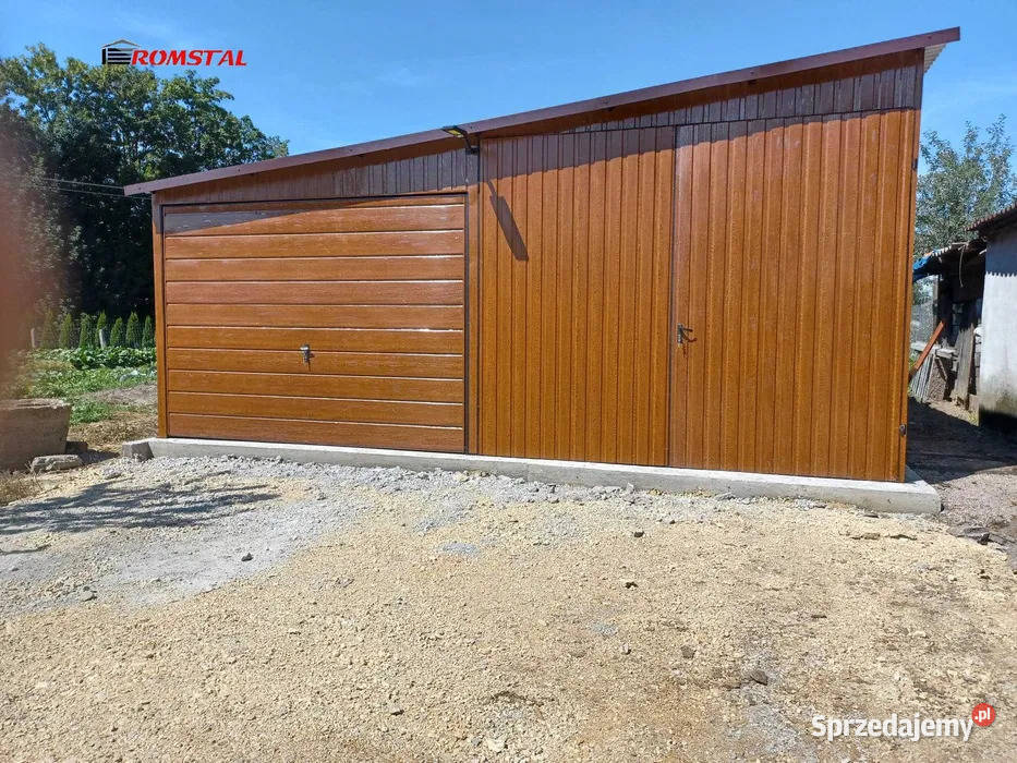 DREWNOPODOBNY Garaż Blaszany 7x6 Magazyn Wiata Sprzedaż Łopuszno