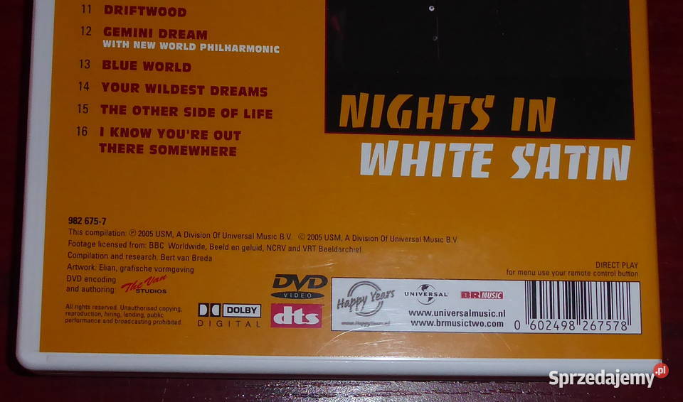 The Moody Blues NIGHTS IN WHITE SATIN DVD Kultura i Rozrywka Dębica