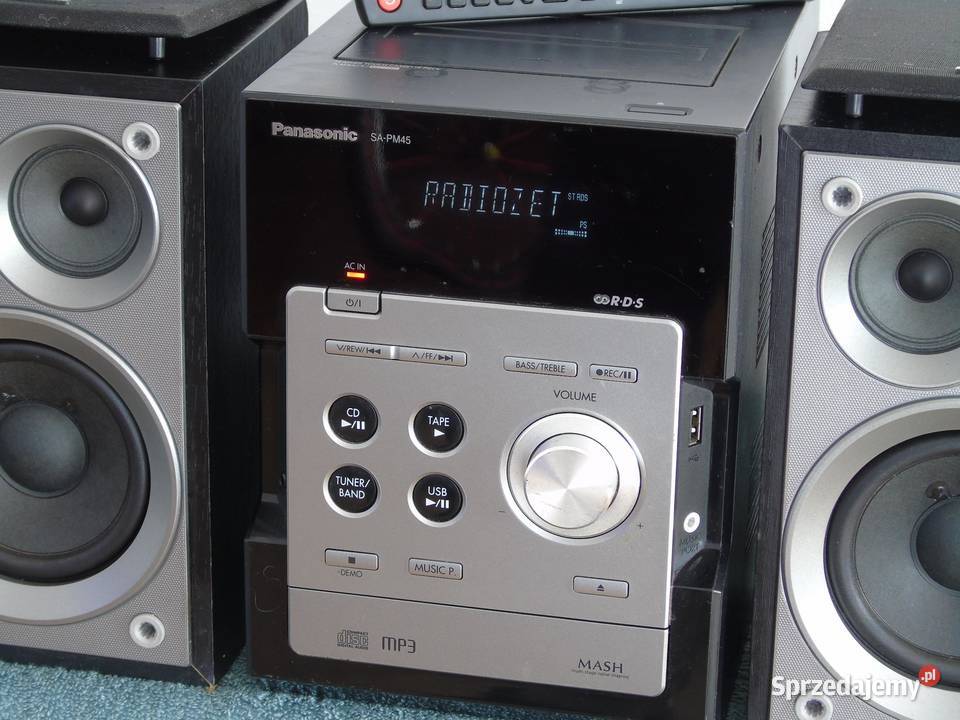 Wieża Panasonic SAPM250 pilot USB mp3 CD RDS AUX Jasło