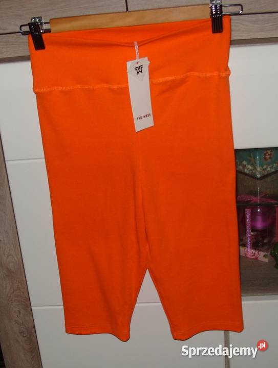 legginsy prążkowane Neonowy pomarańcz r M NOWE Rawicz