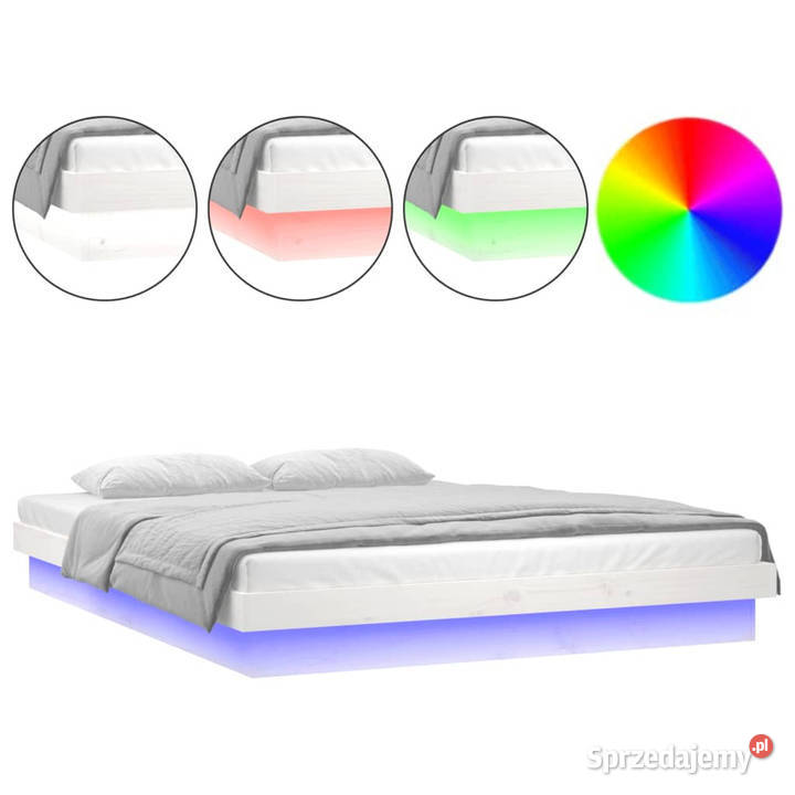 Rama łóżka z LED biała lite drewno 200x200 Warszawa sprzedam