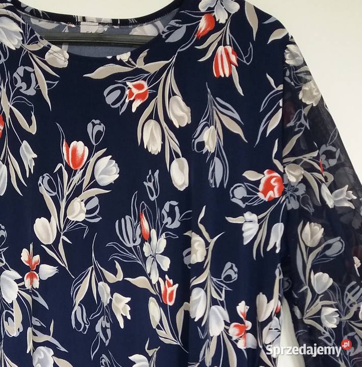 XLXXL5254 Nienoszona bluzka granatowe tło długi Gliwice