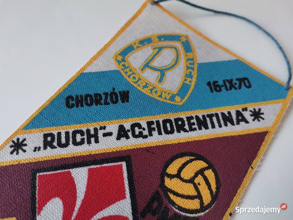Stary proporczyk Ruch Chorzów AC Fiorentina Katowice