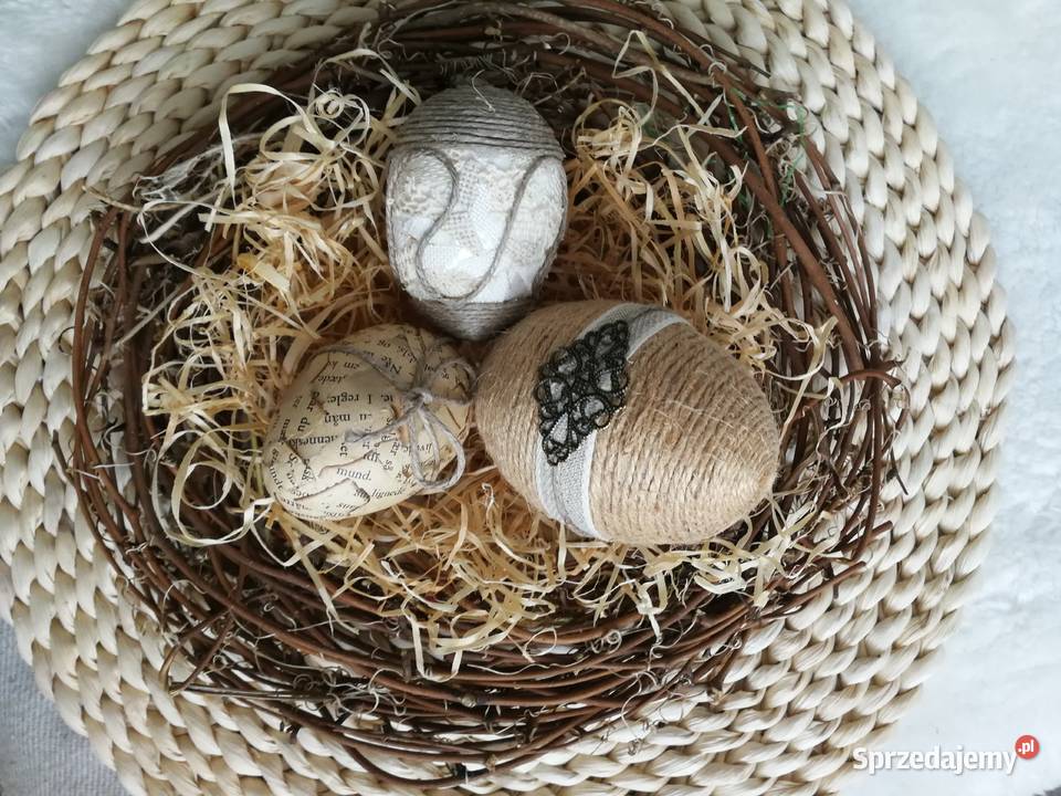 Trzy zdobione jajka Wielkanoc śląskie Siemianowice Śląskie