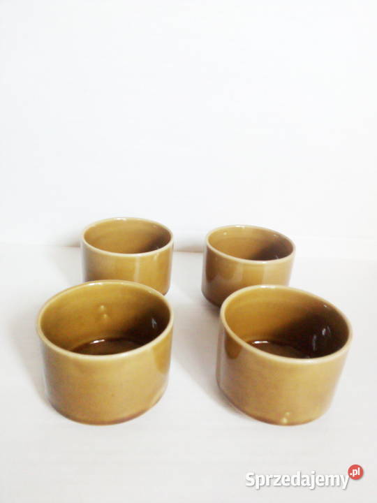 4 miodowe miseczki Mirostowice vintage PRL Częstochowa