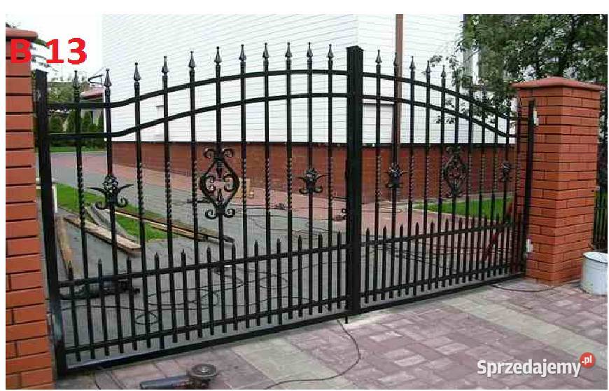 Brama skrzydłowa wjazdowa do dworku posesji metal Kutno