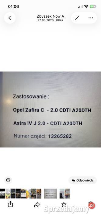 Zderzak Opel Zafira 2012r osobowe Gródek nad Dunajcem