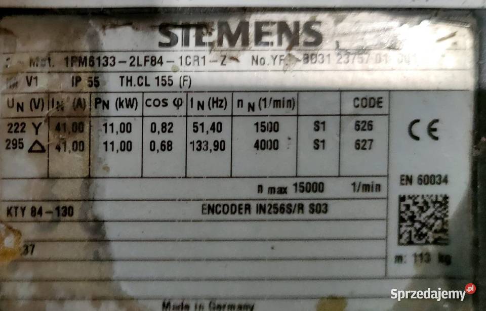 Servomotor SIEMENS 11 kW 41 A FV