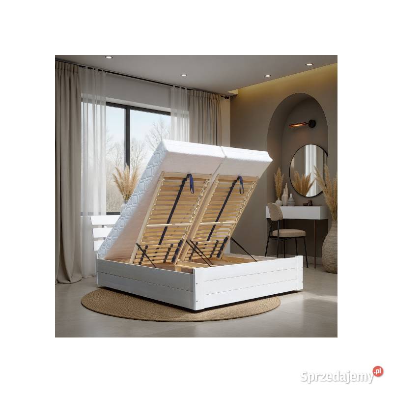 Łóżko tapczan drewniany SANTI z pojemnikiem Prudnik