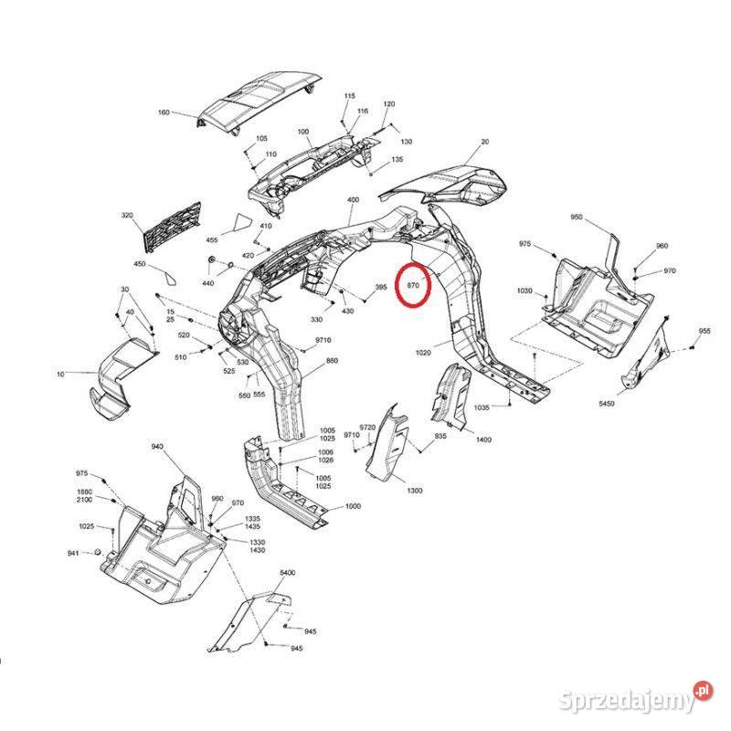 Prawy przedni panel boczny BRP 705008153 używany