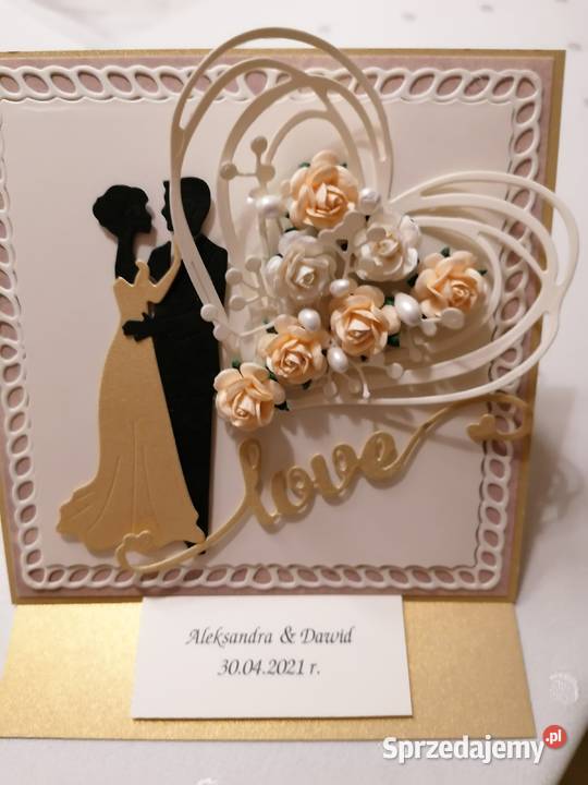 M kartka ręcznie wykonana w pudełku sztalugowa Rękodzieło śląskie Strzebiń