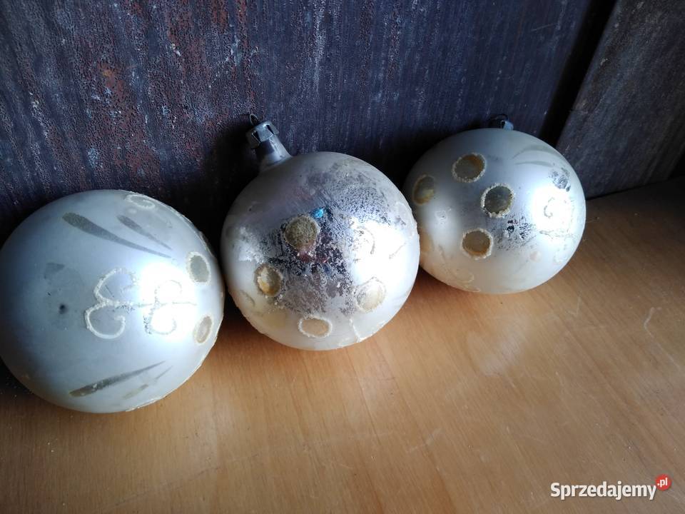 Stare bombki choinkowe zestaw 5 zabytek PRL Dąbrowa Górnicza