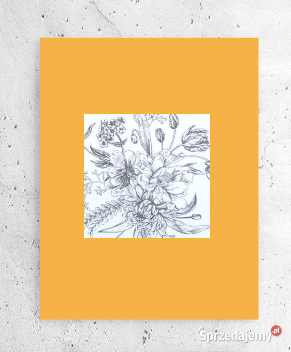 botaniczny plakat A4 szaro pomarańczowy plakat Rzeszów