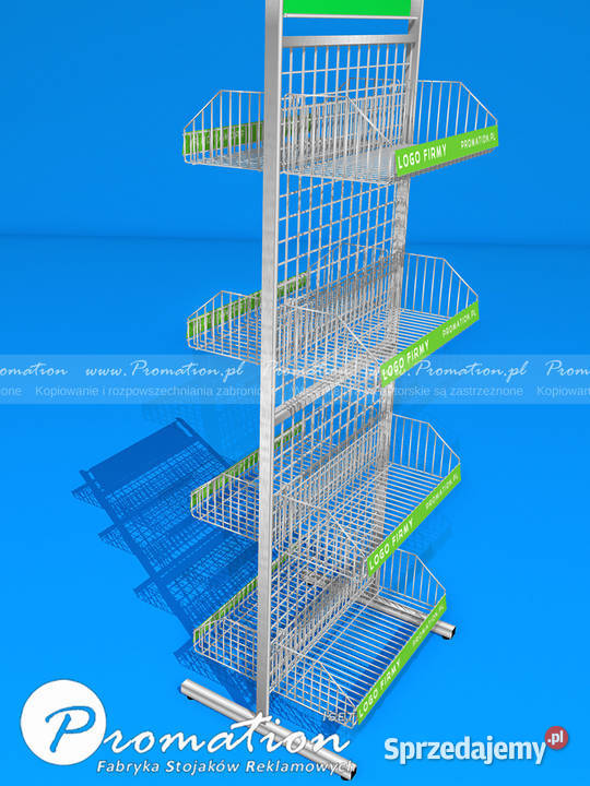 Regał sklepowy metalowy z koszykami ekspozytor Warszawa